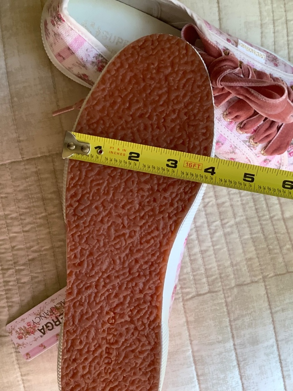 LoveShackFancy × Superga Classic Sneaker Pink floral SZ 10 - Picture 15 of 15